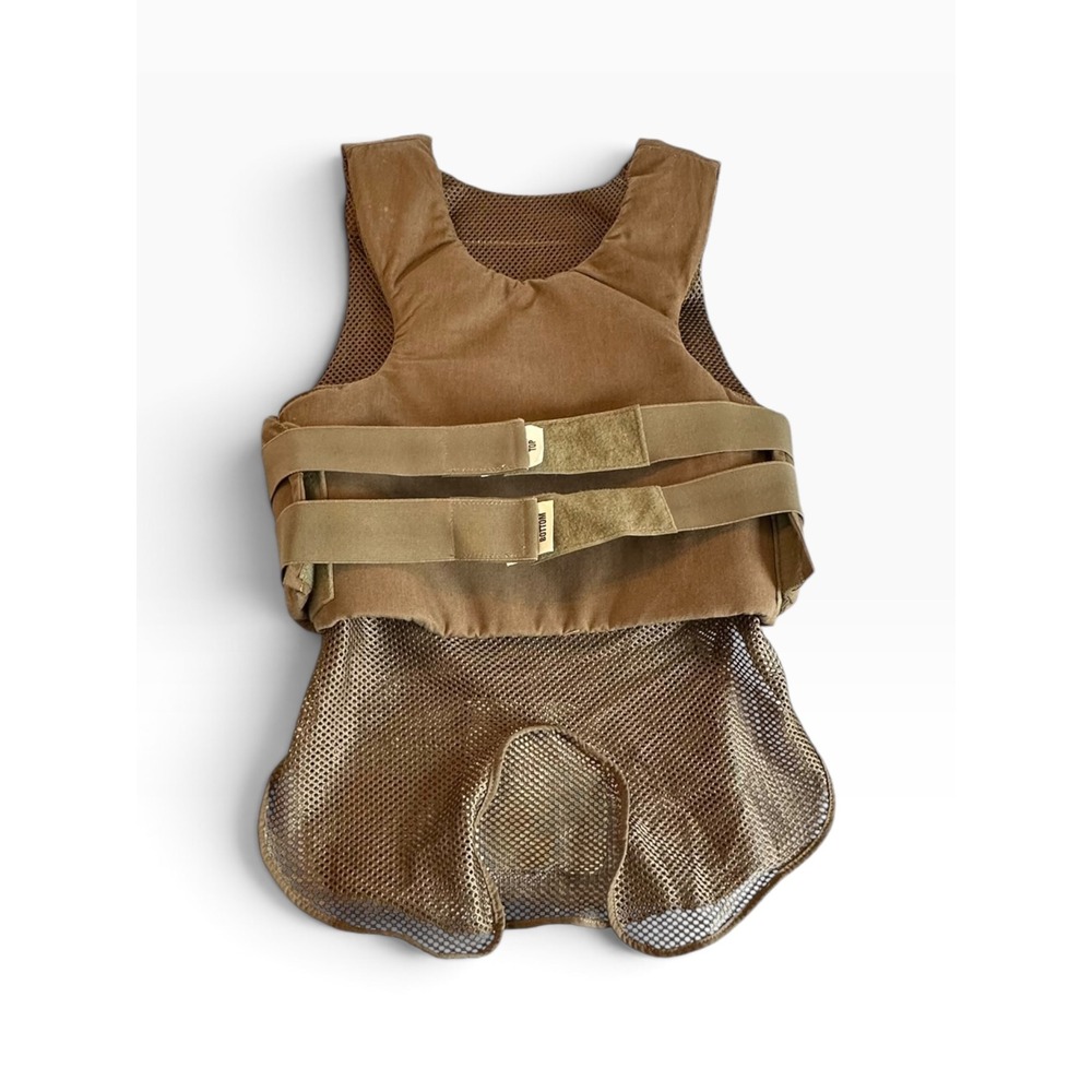 Safariland Body Armor Carrier Mens 36 Short Brown Tactical Vest/Inserts EUC